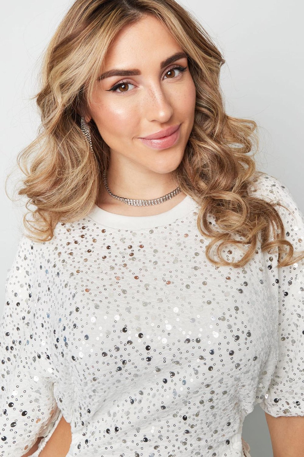 Robe sequin découpée Noir S h5Image4